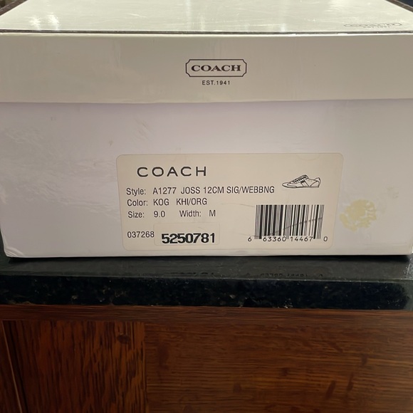 NIB COACH Joss pink/orange strip sneakers size 9 - Picture 5 of 6